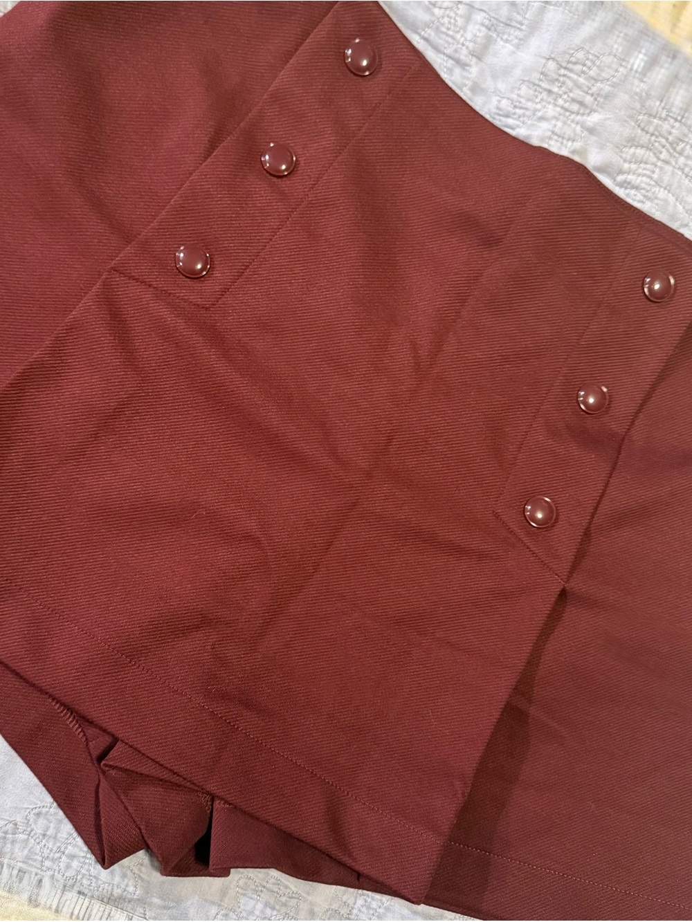 H&M Rust Red Mini Skirt with Button Details